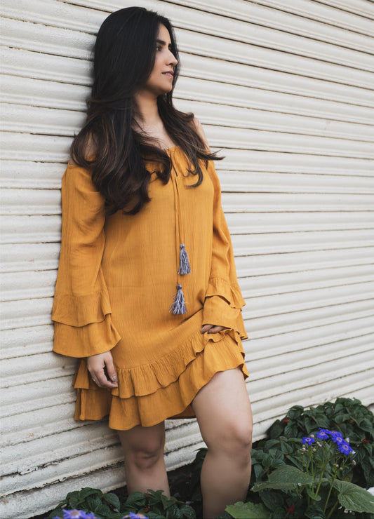 Yellow Off Shoulder Dress