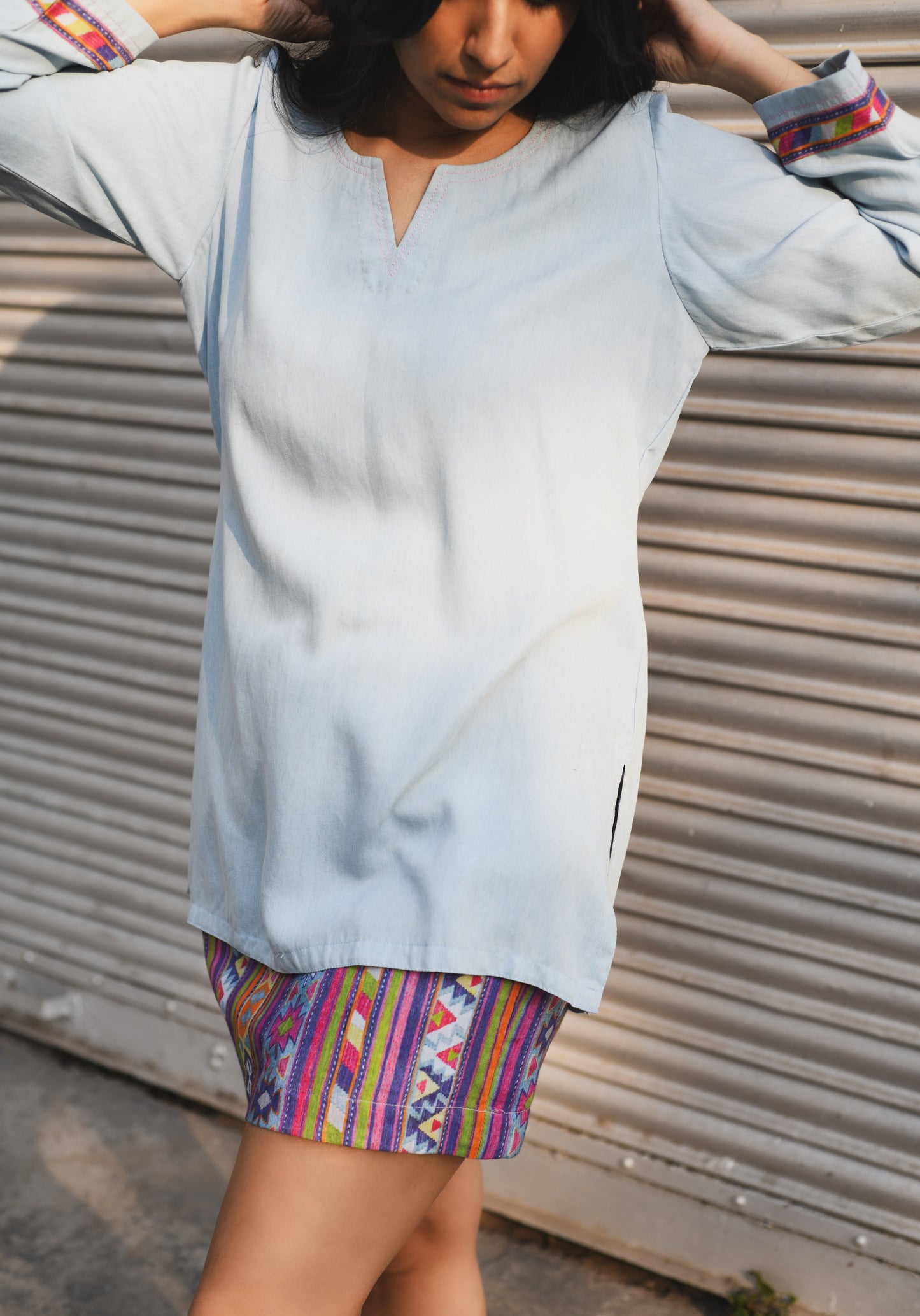 Hope (Denim Kurta Skirt Set)