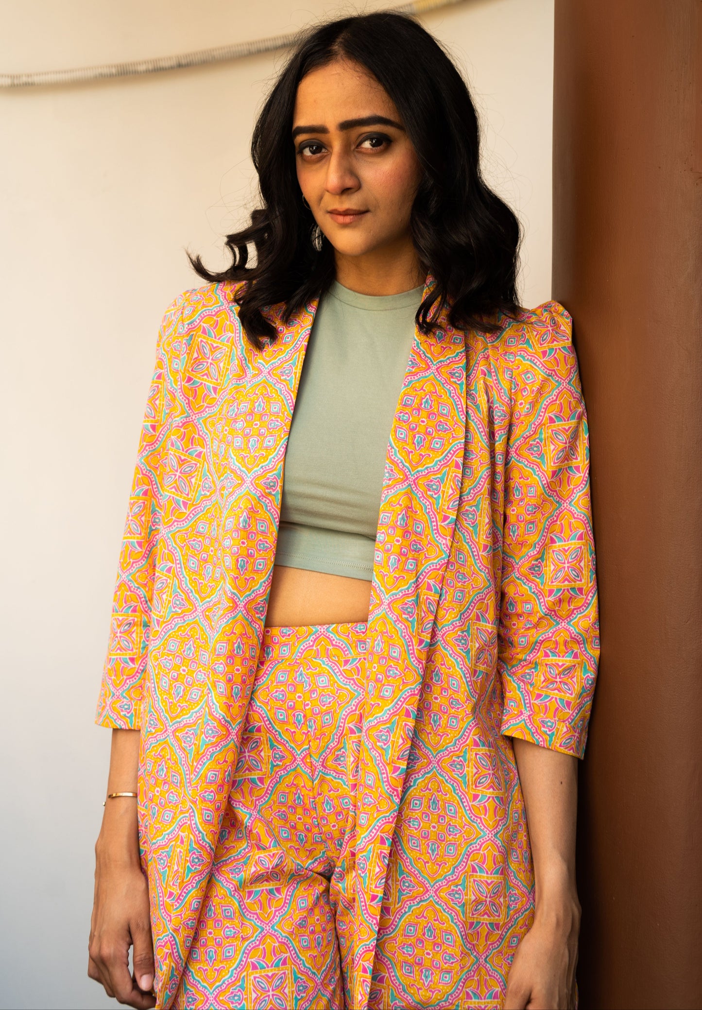 Tangy Mangy Printed Cotton Shrug and Pant Co-ord (Set of 2)