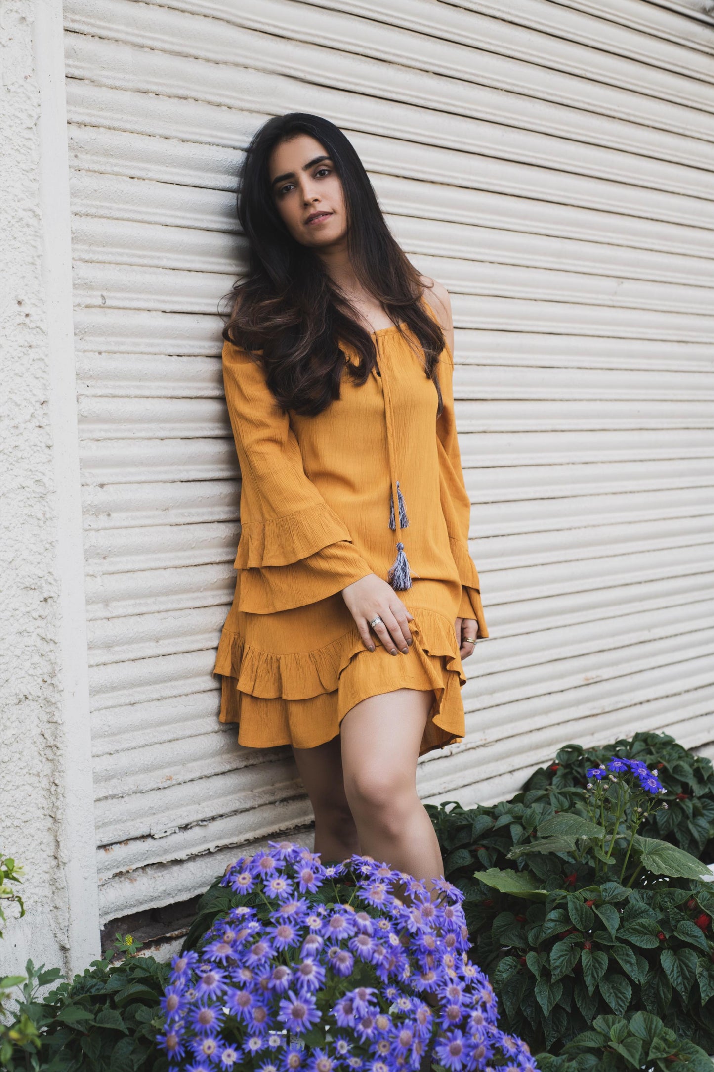 Yellow Off Shoulder Dress