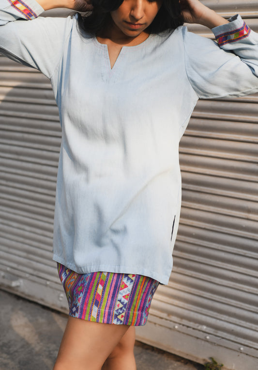 Hope (Denim Kurta Skirt Set)