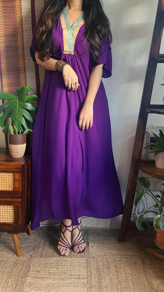 Vintage Violet Kaftan Dress (Made To Order)