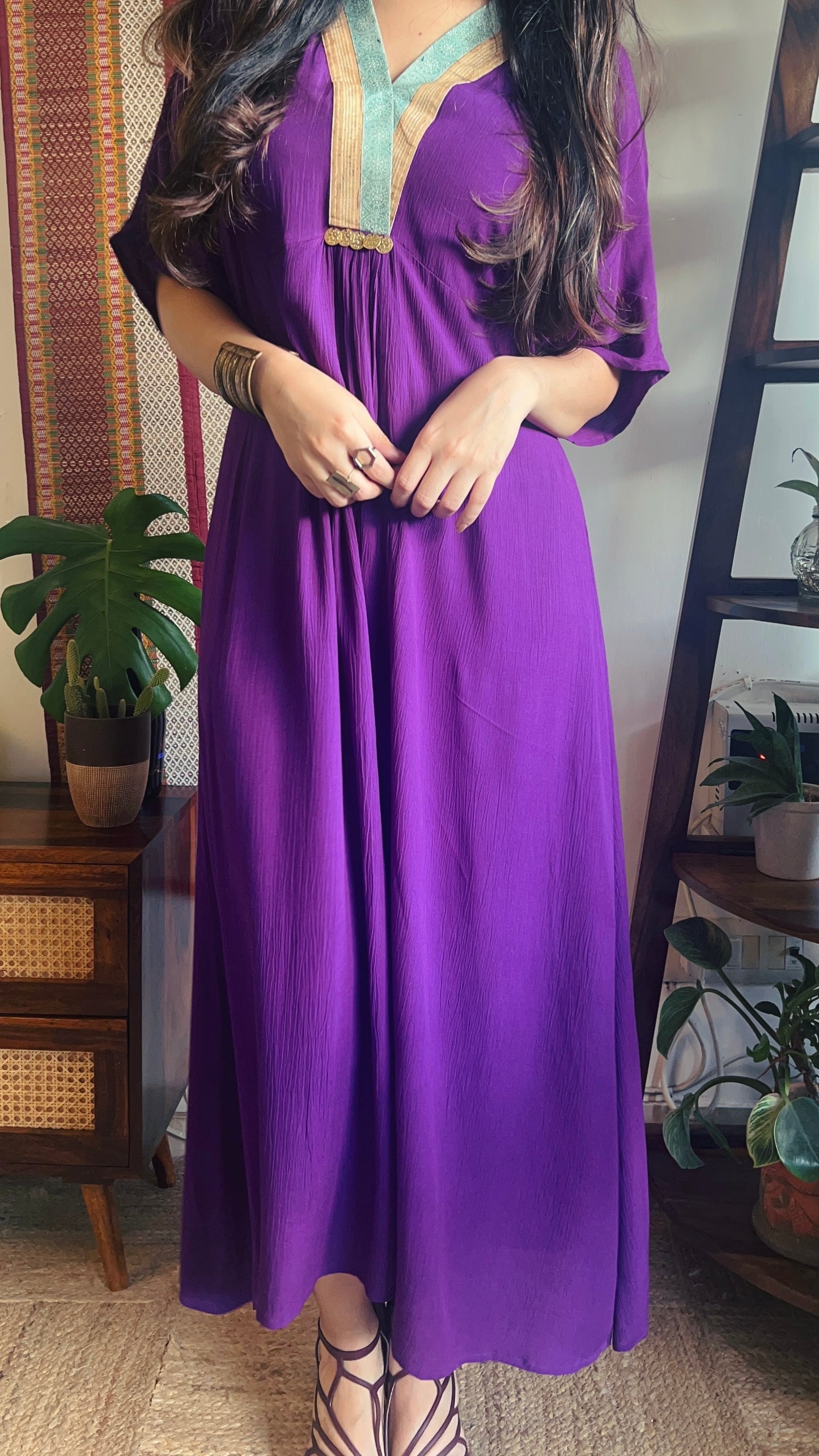 Vintage Violet Kaftan Dress (Made To Order)