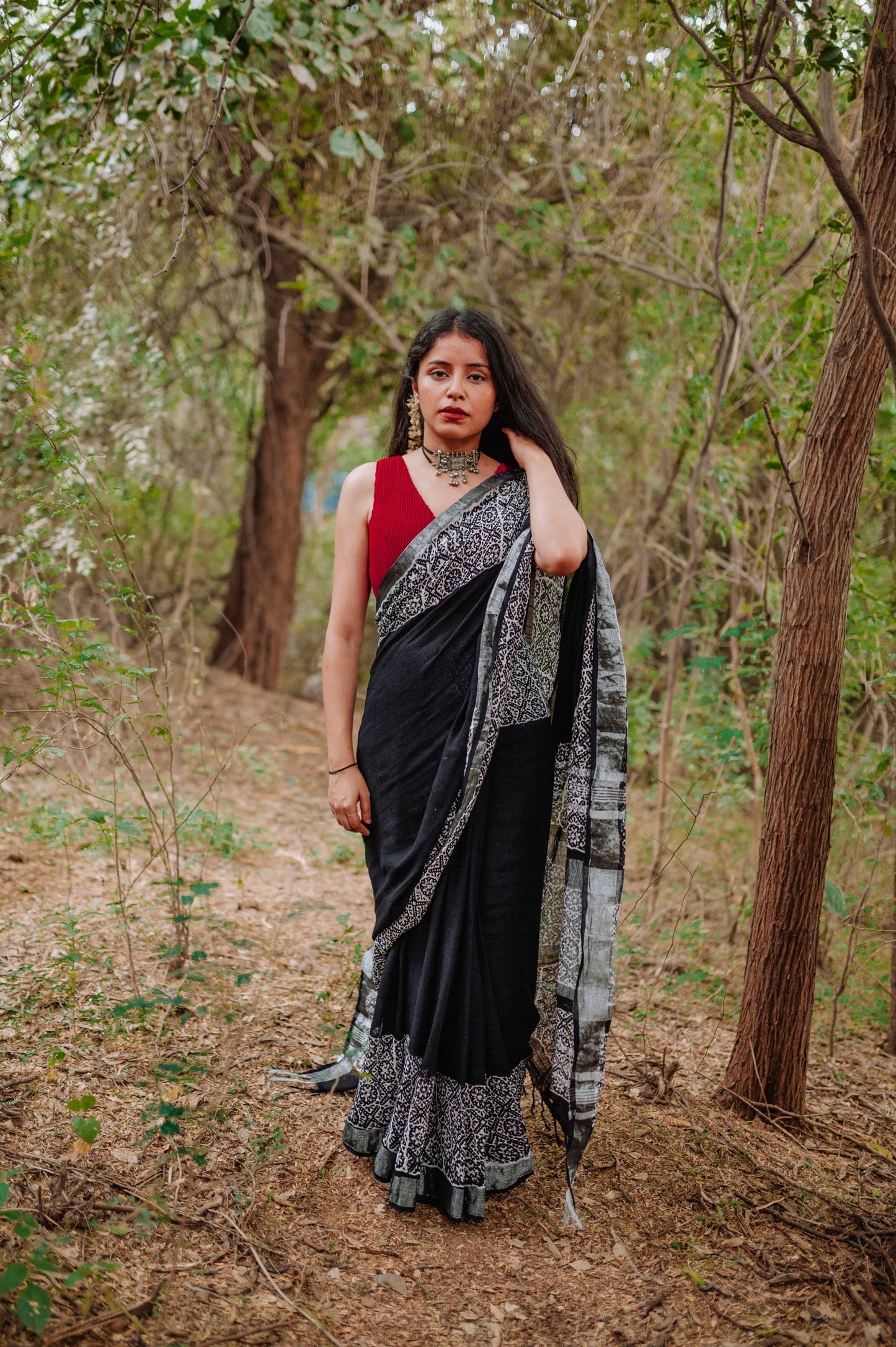 The Black Beatle Saree