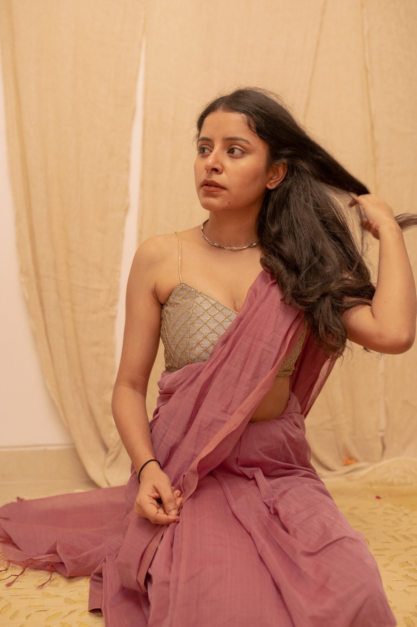 The Amethyst Saree (with readymade blouse)